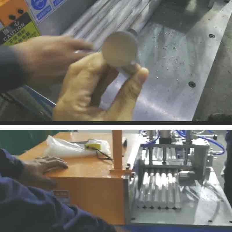 用工業(yè)鋁材切割機(jī)SDY-Q300鋸切直徑36mm的鋁棒，配2.0mm鋸片